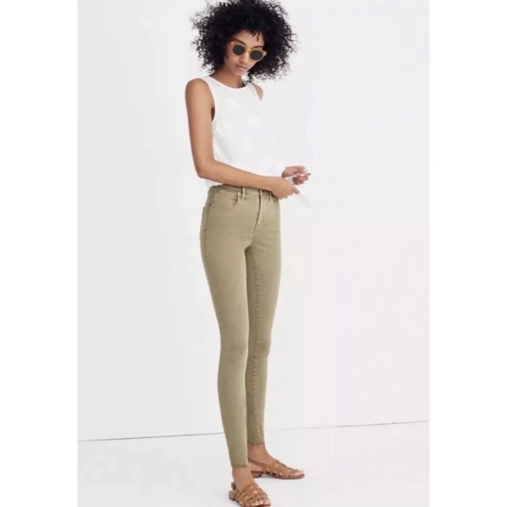 Madewell High-rise Skinny Raw Hem Green